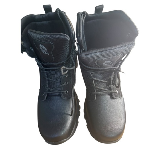 Men\'s Black Sport Combat‎ Boots Lace Up Side Zip Size 46 main image 6